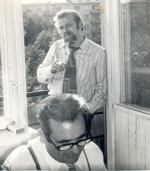 Абрам Гросман (на переднем плане) и Ефим Гаммер, июнь 1976 года