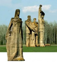 Fragment of the memorial ensemble in Salaspils
